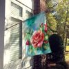 Oklahoma Roses in Watercolor House Flag Large Porch Sleeve Pole Decorative Outside Yard Banner Artwork Wall Hanging, Polyester, House Size, Multicolor