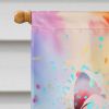 Westie Hippie Dawg House Flag Large Porch Sleeve Pole Decorative Outside Yard Banner Artwork Wall Hanging, Polyester, House Size, Multicolor