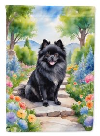 Pomeranian Spring Path Garden Flag Mailbox Flag Decorative Yard Flag Banner Outside Patio Artwork Yard Flower Beds, Garden Size, Multicolor (Default: Default)