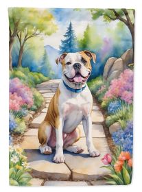 American Bulldog Spring Garden Garden Flag Mailbox Flag Decorative Yard Flag Banner Outside Patio Artwork Yard Flower Beds, Garden Size, Multicolor (Default: Default)