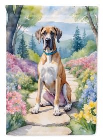 Great Dane Spring Path Garden Flag Mailbox Flag Decorative Yard Flag Banner Outside Patio Artwork Yard Flower Beds, Garden Size, Multicolor (Default: Default)