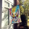 Boston Terrier Hippie Dawg House Flag Large Porch Sleeve Pole Decorative Outside Yard Banner Artwork Wall Hanging, Polyester, House Size, Multicolor