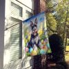 Schnauzer Easter Egg Hunt House Flag Large Porch Sleeve Pole Decorative Outside Yard Banner Artwork Wall Hanging, Polyester, House Size, Multicolor