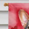 Corgi My Valentine House Flag Large Porch Sleeve Pole Decorative Outside Yard Banner Artwork Wall Hanging, Polyester, House Size, Multicolor