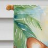 Corgi Luau House Flag Large Porch Sleeve Pole Decorative Outside Yard Banner Artwork Wall Hanging, Polyester, House Size, Multicolor