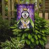 Siberian Husky King of Mardi Gras Garden Flag Mailbox Flag Decorative Yard Flag Banner Outside Patio Artwork Yard Flower Beds, Garden Size, Multicolor