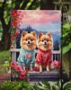 Pomeranian Two Hearts Garden Flag Mailbox Flag Decorative Yard Flag Banner Outside Patio Artwork Yard Flower Beds, Garden Size, Multicolor