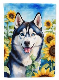 Siberian Husky in Sunflowers Garden Flag Mailbox Flag Decorative Yard Flag Banner Outside Patio Artwork Yard Flower Beds, Garden Size, Multicolor (Default: Default)