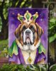 Saint Bernard King of Mardi Gras Garden Flag Mailbox Flag Decorative Yard Flag Banner Outside Patio Artwork Yard Flower Beds, Garden Size, Multicolor