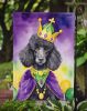 Black Poodle King of Mardi Gras Garden Flag Mailbox Flag Decorative Yard Flag Banner Outside Patio Artwork Yard Flower Beds, Garden Size, Multicolor