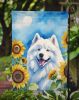 Samoyed in Sunflowers Garden Flag Mailbox Flag Decorative Yard Flag Banner Outside Patio Artwork Yard Flower Beds, Garden Size, Multicolor