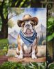 English Bulldog Cowboy Welcome Garden Flag Mailbox Flag Decorative Yard Flag Banner Outside Patio Artwork Yard Flower Beds, Garden Size, Multicolor