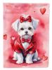 Maltese My Valentine Garden Flag Mailbox Flag Decorative Yard Flag Banner Outside Patio Artwork Yard Flower Beds, Garden Size, Multicolor