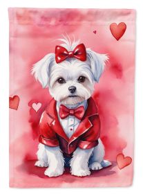 Maltese My Valentine Garden Flag Mailbox Flag Decorative Yard Flag Banner Outside Patio Artwork Yard Flower Beds, Garden Size, Multicolor (Default: Default)