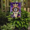 Saint Bernard King of Mardi Gras Garden Flag Mailbox Flag Decorative Yard Flag Banner Outside Patio Artwork Yard Flower Beds, Garden Size, Multicolor