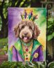 Labradoodle King of Mardi Gras Garden Flag Mailbox Flag Decorative Yard Flag Banner Outside Patio Artwork Yard Flower Beds, Garden Size, Multicolor
