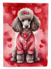 Chocolate Poodle My Valentine Garden Flag Mailbox Flag Decorative Yard Flag Banner Outside Patio Artwork Yard Flower Beds, Garden Size, Multicolor (Default: Default)