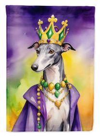 Greyhound King of Mardi Gras Garden Flag Mailbox Flag Decorative Yard Flag Banner Outside Patio Artwork Yard Flower Beds, Garden Size, Multicolor (Default: Default)