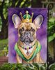 French Bulldog King of Mardi Gras Garden Flag Mailbox Flag Decorative Yard Flag Banner Outside Patio Artwork Yard Flower Beds, Garden Size, Multicolor