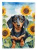 Dachshund in Sunflowers Garden Flag Mailbox Flag Decorative Yard Flag Banner Outside Patio Artwork Yard Flower Beds, Garden Size, Multicolor