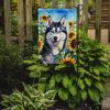 Siberian Husky in Sunflowers Garden Flag Mailbox Flag Decorative Yard Flag Banner Outside Patio Artwork Yard Flower Beds, Garden Size, Multicolor