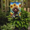Chocolate Poodle in Sunflowers Garden Flag Mailbox Flag Decorative Yard Flag Banner Outside Patio Artwork Yard Flower Beds, Garden Size, Multicolor