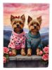 Yorkshire Terrier Two Hearts Garden Flag Mailbox Flag Decorative Yard Flag Banner Outside Patio Artwork Yard Flower Beds, Garden Size, Multicolor