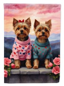 Yorkshire Terrier Two Hearts Garden Flag Mailbox Flag Decorative Yard Flag Banner Outside Patio Artwork Yard Flower Beds, Garden Size, Multicolor (Default: Default)