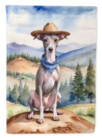 Italian Greyhound Cowboy Welcome Garden Flag Mailbox Flag Decorative Yard Flag Banner Outside Patio Artwork Yard Flower Beds, Garden Size, Multicolor (Default: Default)