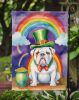 English Bulldog St Patrick's Day Garden Flag Mailbox Flag Decorative Yard Flag Banner Outside Patio Artwork Yard Flower Beds, Garden Size, Multicolor