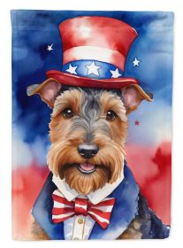Welsh Terrier Patriotic American Garden Flag Mailbox Flag Decorative Yard Flag Banner Outside Patio Artwork Yard Flower Beds, Garden Size, Multicolor (Default: Default)