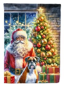 Boxer and Santa Claus Garden Flag Mailbox Flag Decorative Yard Flag Banner Outside Patio Artwork Yard Flower Beds, Garden Size, Multicolor (Default: Default)