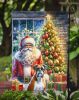 Boxer and Santa Claus Garden Flag Mailbox Flag Decorative Yard Flag Banner Outside Patio Artwork Yard Flower Beds, Garden Size, Multicolor