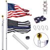 Telescopic Aluminum Flagpole with U.S. Flag Ball