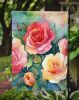 Oklahoma Roses in Watercolor Garden Flag Mailbox Flag Decorative Yard Flag Banner Outside Patio Artwork Yard Flower Beds, Garden Size, Multicolor