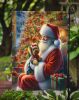 Yorkshire Terrier Yorkie and Santa Claus Garden Flag Mailbox Flag Decorative Yard Flag Banner Outside Patio Artwork Yard Flower Beds, Garden Size
