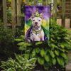 Pit Bull Terrier King of Mardi Gras Garden Flag Mailbox Flag Decorative Yard Flag Banner Outside Patio Artwork Yard Flower Beds, Garden Size