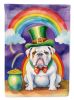 English Bulldog St Patrick's Day Garden Flag Mailbox Flag Decorative Yard Flag Banner Outside Patio Artwork Yard Flower Beds, Garden Size, Multicolor