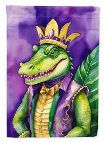 Alligator King of Mardi Gras Garden Flag Mailbox Flag Decorative Yard Flag Banner Outside Patio Artwork Yard Flower Beds, Garden Size, Multicolor (Default: Default)