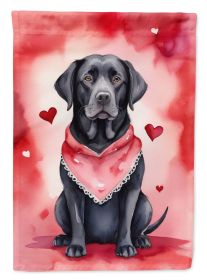 Black Labrador Retriever My Valentine Garden Flag Mailbox Flag Decorative Yard Flag Banner Outside Patio Artwork Yard Flower Beds, Garden Size (Default: Default)