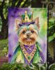 Yorkshire Terrier King of Mardi Gras Garden Flag Mailbox Flag Decorative Yard Flag Banner Outside Patio Artwork Yard Flower Beds, Garden Size