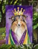 Sheltie King of Mardi Gras Garden Flag Mailbox Flag Decorative Yard Flag Banner Outside Patio Artwork Yard Flower Beds, Garden Size, Multicolor
