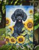 Black Poodle in Sunflowers Garden Flag Mailbox Flag Decorative Yard Flag Banner Outside Patio Artwork Yard Flower Beds, Garden Size, Multicolor