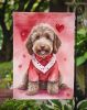 Labradoodle My Valentine Garden Flag Mailbox Flag Decorative Yard Flag Banner Outside Patio Artwork Yard Flower Beds, Garden Size, Multicolor