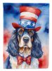 English Cocker Spaniel Patriotic American Garden Flag Mailbox Flag Decorative Yard Flag Banner Outside Patio Artwork Yard Flower Beds, Garden Size