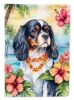 Cavalier Spaniel Luau Garden Flag Mailbox Flag Decorative Yard Flag Banner Outside Patio Artwork Yard Flower Beds, Garden Size, Multicolor