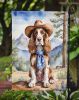English Cocker Spaniel Cowboy Welcome Garden Flag Mailbox Flag Decorative Yard Flag Banner Outside Patio Artwork Yard Flower Beds, Garden Size