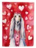 Afghan Hound My Valentine Garden Flag Mailbox Flag Decorative Yard Flag Banner Outside Patio Artwork Yard Flower Beds, Garden Size, Multicolor