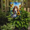 Basset Hound in Sunflowers Garden Flag Mailbox Flag Decorative Yard Flag Banner Outside Patio Artwork Yard Flower Beds, Garden Size, Multicolor