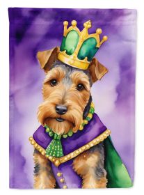 Welsh Terrier King of Mardi Gras Garden Flag Mailbox Flag Decorative Yard Flag Banner Outside Patio Artwork Yard Flower Beds, Garden Size, Multicolor (Default: Default)